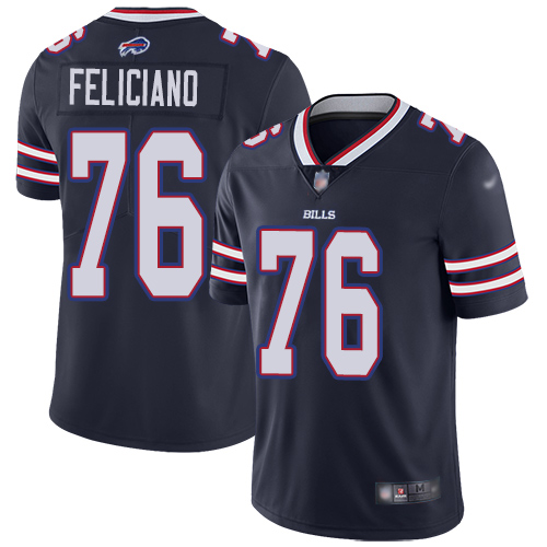 Men Buffalo Bills #76 Jon Feliciano Limited Navy Blue Inverted Legend NFL Jersey